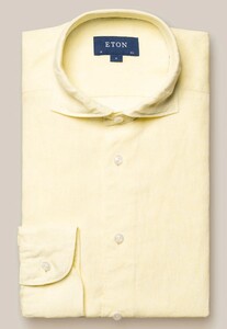 Eton Fine Textured Albini Linnen Wide Spread Collar Shirt Yellow