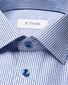 Eton Fine Twill Allover Stripe Cutaway Collar Overhemd Blauw