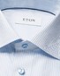 Eton Fine Twill Allover Stripe Cutaway Collar Overhemd Licht Blauw