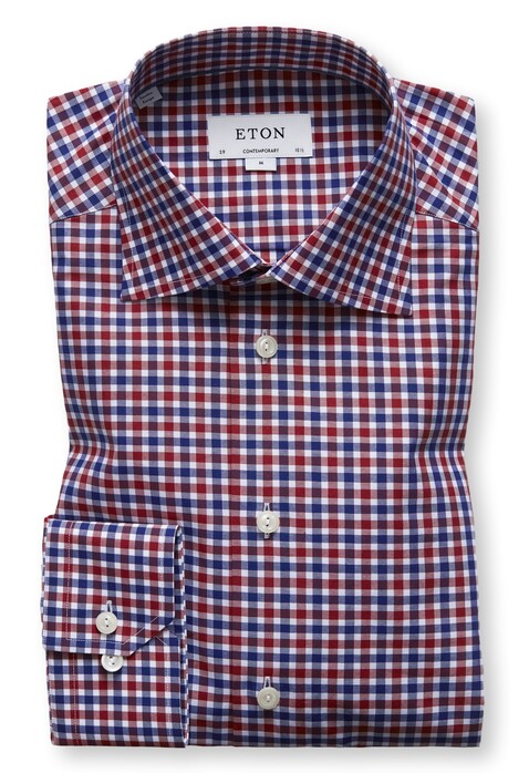 Eton Fine Twill Check Shirt Overhemd Multicolor