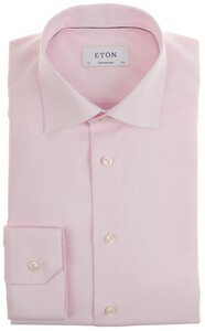 Eton Fine Twill Check Uni Overhemd Roze