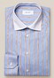 Eton Fine Twill Fantasy Multicolor Stripe Contrast Collar Overhemd Licht Blauw
