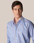 Eton Fine Twill Fantasy Multicolor Stripe Contrast Collar Shirt Light Blue