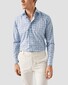 Eton Fine Twill Prince of Wales Check Organic Cotton Shirt Light Blue