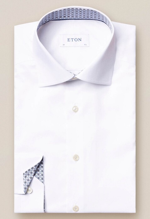 Eton Fine Twill Stretch Uni Shirt White