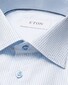 Eton Fine Twill Striped Cotton Overhemd Licht Blauw