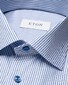 Eton Fine Twill Striped Cotton Shirt Blue