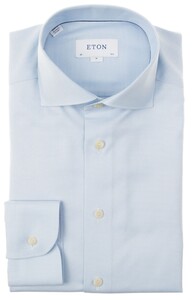 Eton Fine Weave Contemporary Fit Overhemd Licht Blauw