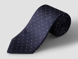 Eton Fine Woven Polka Dot Silk Das Navy