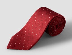 Eton Fine Woven Polka Dot Silk Das Rood