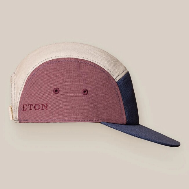 Eton Five Panel Cotton Grosgrain Fabric Cap Navy-Multicolor