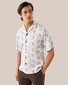 Eton Floral Embroidery Linen Resort Shirt White