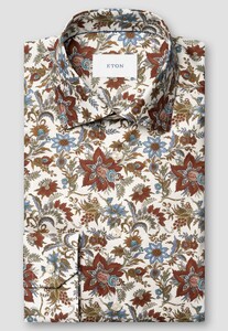Eton Floral Fantasy Organic Cotton Signature Twill Overhemd Rood-Multi