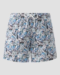 Eton Floral Fantasy Pattern Drawstring Rear Zip Pocket Swim Short Multicolor