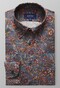 Eton Floral Flannel Button Down Shirt Dark Evening Blue
