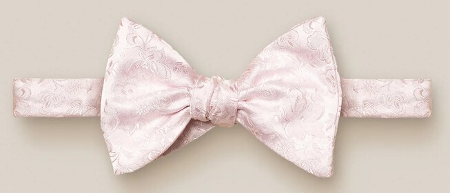 Eton Floral Jacquard Weave Self Tied Bow Tie Light Pink