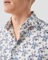 Eton Floral Pattern Cotton Twill Overhemd Lichtblauw-Multi