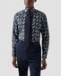 Eton Floral Pattern Cotton Twill Overhemd Navy-Multi
