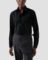 Eton Floral Pattern Evening Jacquard Shirt Black