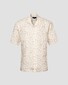 Eton Floral Pattern Garment Washed Resort Overhemd Licht Bruin