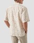 Eton Floral Pattern Garment Washed Resort Shirt Light Brown