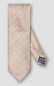 Eton Floral Pattern Linen Silk Multi Texture Tie Light Brown