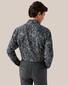 Eton Floral Pattern Merino Wool Mother of Pearl Buttons Shirt Navy