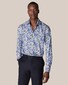 Eton Floral Pattern Signature Twill Overhemd Blauw