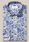 Eton Floral Pattern Signature Twill Shirt Blue