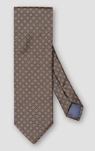 Eton Floral Pattern Silk Lightweight Panama Weave Tie Brown