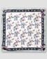 Eton Floral Pattern Silk Twill Pocket Square White-Multi