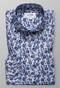 Eton Floral Print Twill Overhemd Diep Blauw