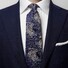 Eton Floral Silk Cotton Tie Dark Evening Blue