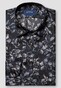 Eton Floral Silk Twill Mother of Pearl Buttons Overhemd Donker Grijs