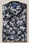 Eton Floral Silk Twill Mother of Pearl Buttons Overhemd Navy