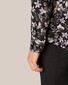 Eton Floral Silk Twill Mother of Pearl Buttons Shirt Black