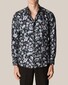 Eton Floral Silk Twill Mother of Pearl Buttons Shirt Navy