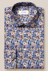 Eton Flower Signature Twill Overhemd Blauw