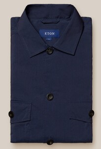 Eton Four Pocket Horn Effect Buttons Overshirt Navy