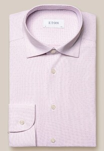 Eton Four Way Stretch Fine Pattern Shirt Pink