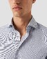 Eton Four-Way Stretch Fine Pattern Wide Spread Collar Shirt Dark Evening Blue