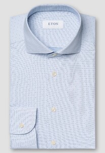 Eton Four-Way Stretch Fine Pin-Dot Pattern Shirt Light Blue