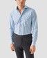 Eton Four-Way Stretch Fine Stripe Shirt Blue