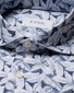 Eton Four-Way Stretch Leaves Pattern Overhemd Blauw