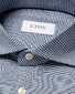 Eton Four-Way Stretch Micro Check Overhemd Donker Blauw