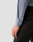 Eton Four-Way Stretch Micro Check Wide Spread Collar Overhemd Donker Blauw