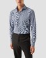 Eton Four-Way Stretch Micro Check Wide Spread Collar Overhemd Donker Blauw