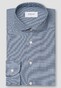 Eton Four-Way Stretch Micro Check Wide Spread Collar Overhemd Donker Blauw