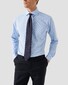 Eton Four-Way Stretch Micro Check Wide Spread Collar Overhemd Licht Blauw