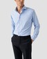 Eton Four-Way Stretch Micro Check Wide Spread Collar Overhemd Licht Blauw